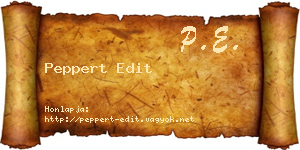 Peppert Edit névjegykártya